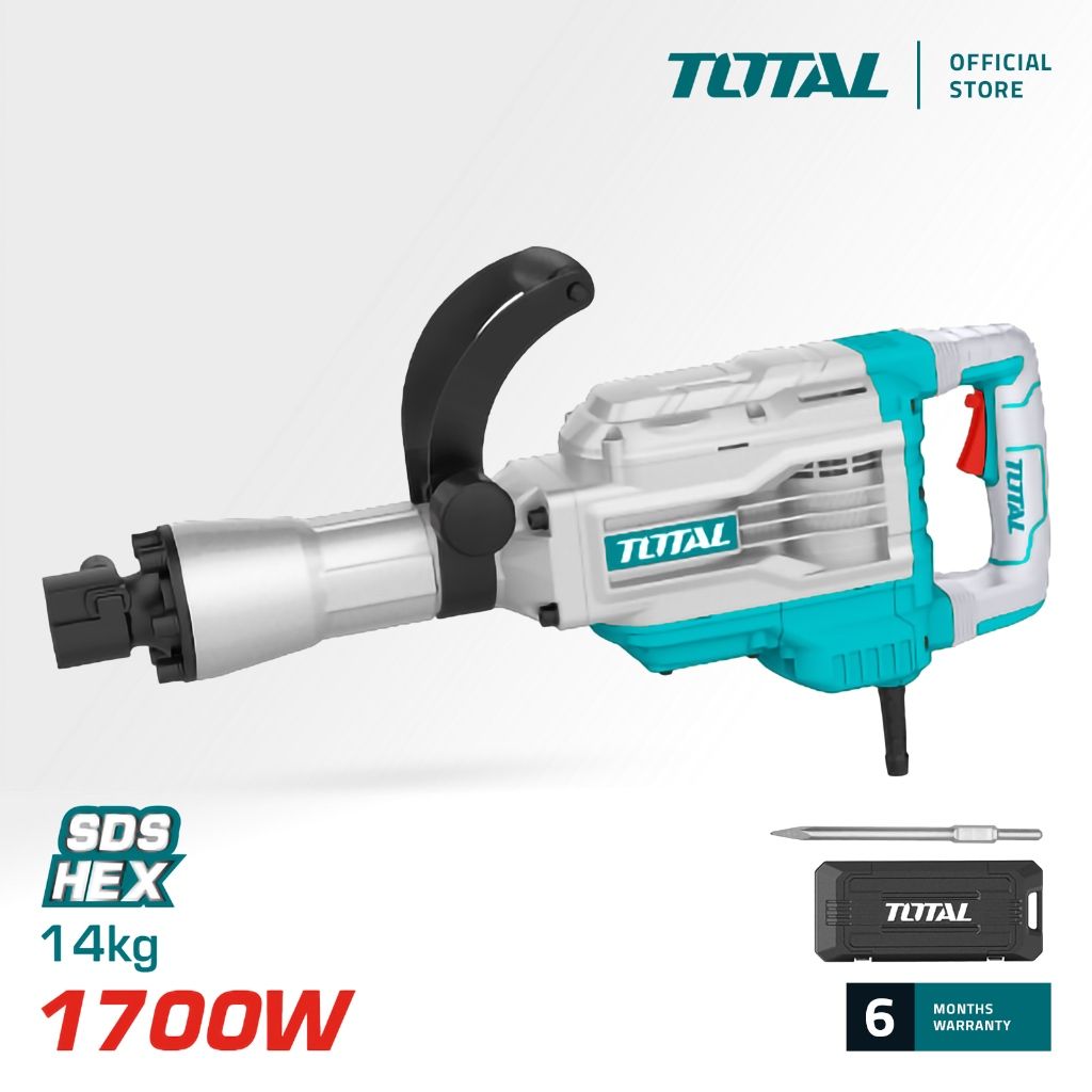 TOTAL DEMOLITION BREAKER (14KG/1700W/45J) WITH CHISEL BIT + CARRYING CASE TH217458