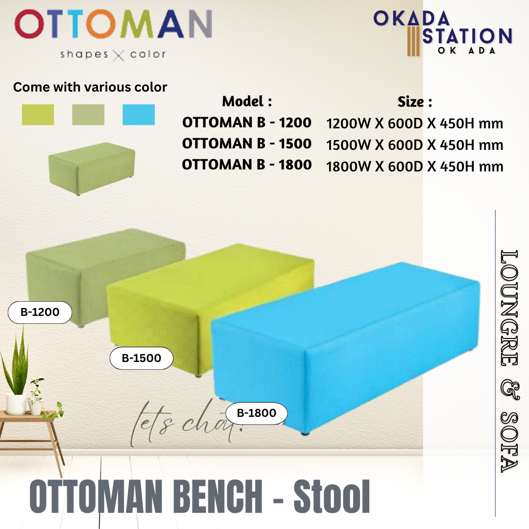 CLASSIC CHAIR OTTOMAN BENCH- SOFA STOOL / OTTOMAN B / LOUNGE & SOFA / RECTANGLE SHAPE / RECTANGLE SHAPE STOOL / SOFA STOOL / DISCUSSION CHAIR / STOOL / CHAIR / BENCH / PU LEATHER / OTTOMAN SHAPE X COLOR