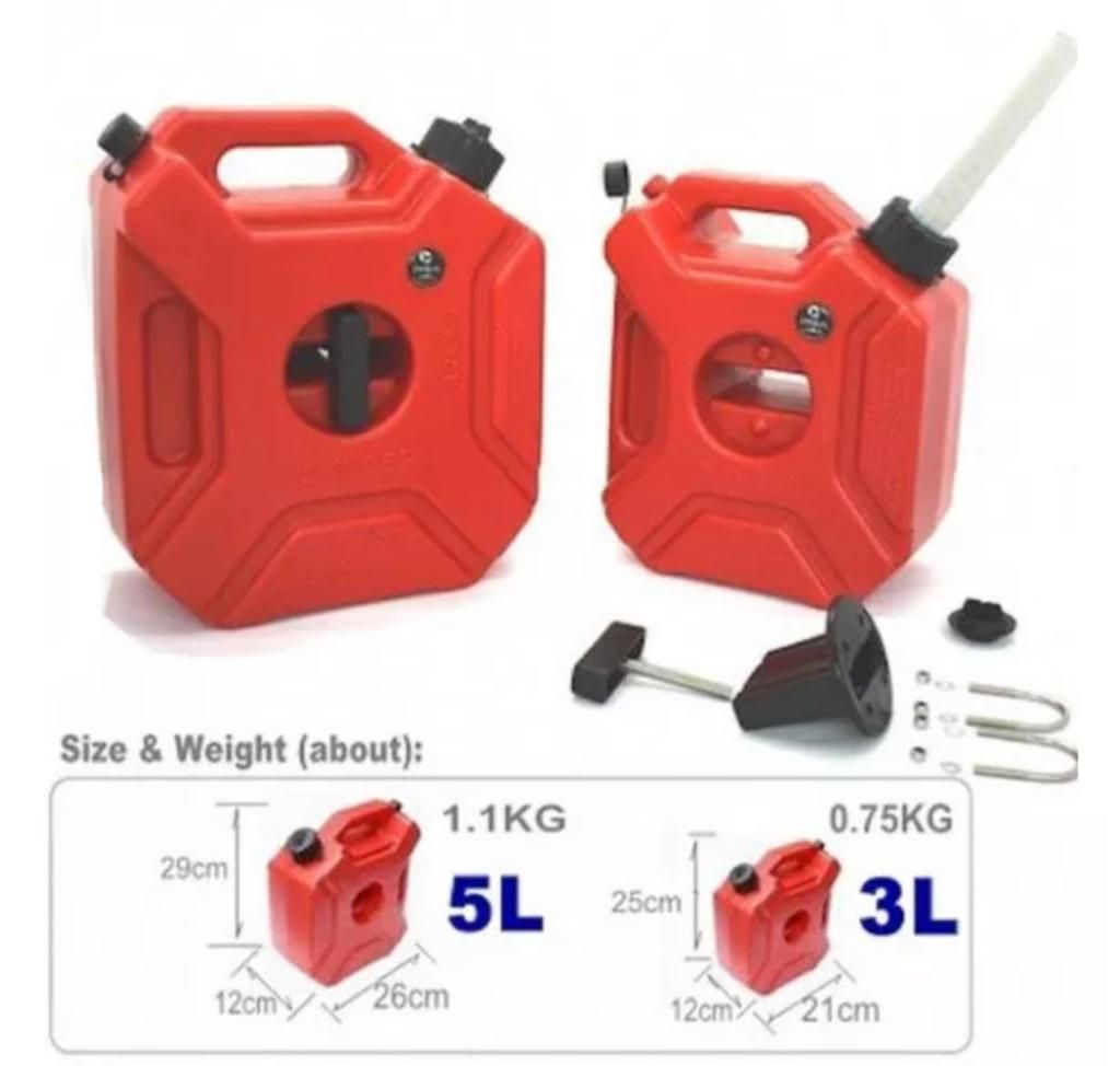 jerry Plastic Storage Portable Oil Gas Fuel Petrol Diesel Water Tank Jerry Can w/Pouring Spout With Bracket ATV UTV