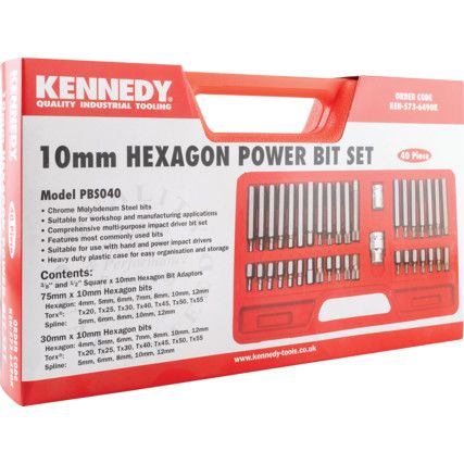 Kennedy 40pc Hex, Torx & Spline Power Bit Set