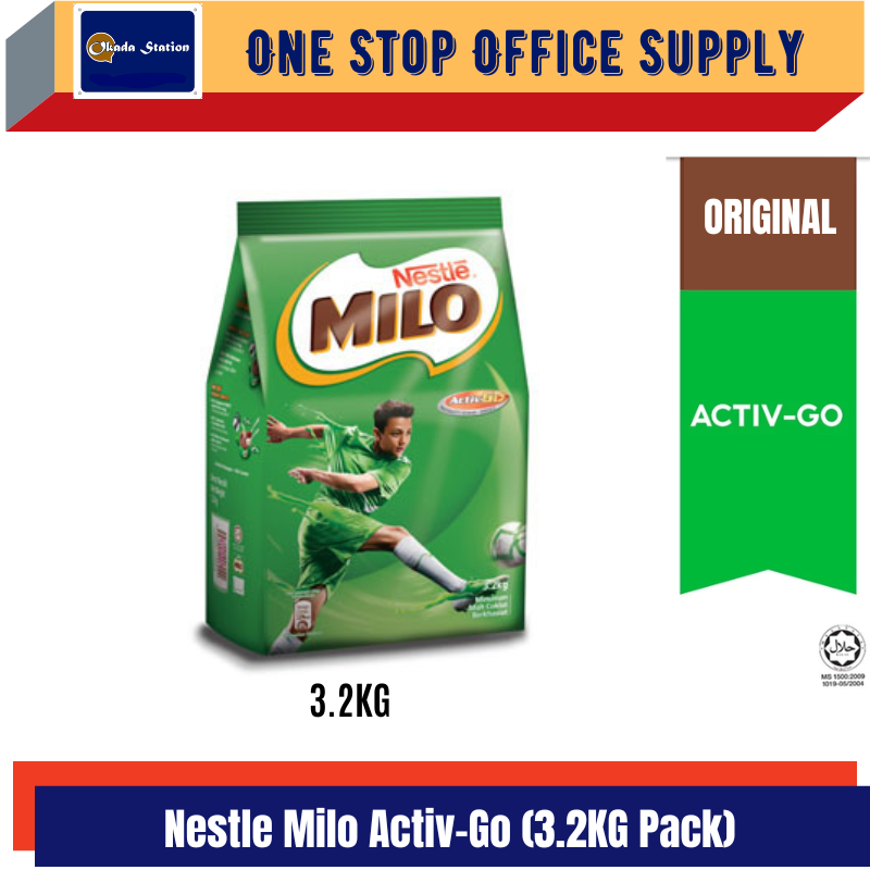 NESTLE MILO ACTIV-GO 3.2KG SOFT PACK / MILO / MILO CHOCOLATE POWDER / MILO POWDER / ACTIV-GO / NESTLE MILO
