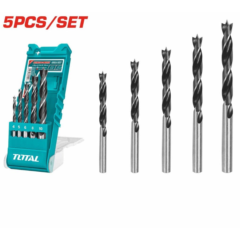 TOTAL WOOD DRILL BITS SET (4MM-10MM/5 PCS) TACSD7056