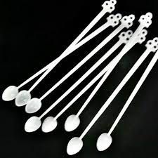 QS Plastic Coffee Tea Mini Spoon Stirrer (100 pcs)