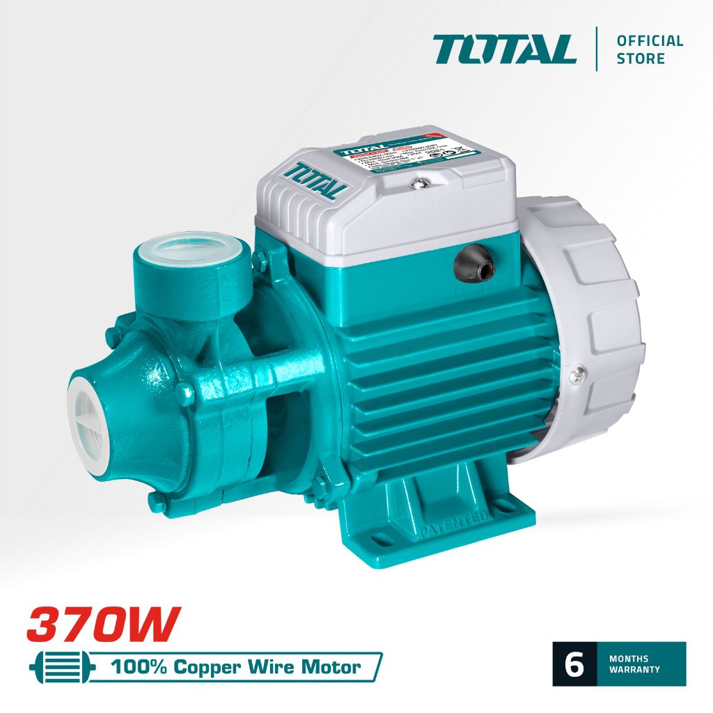 TOTAL PERIPHERAL PUMP COPPER WIRE MOTOR (370W/0.5HP) + BRASS IMPELLER (MAX HEAD 30M/MAX SUCTION 8M) TWP137026
