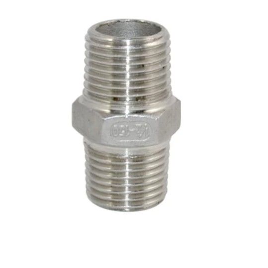 CS ¾” NPT MALE X 1” NPT MALE HEX NIPPLE CS