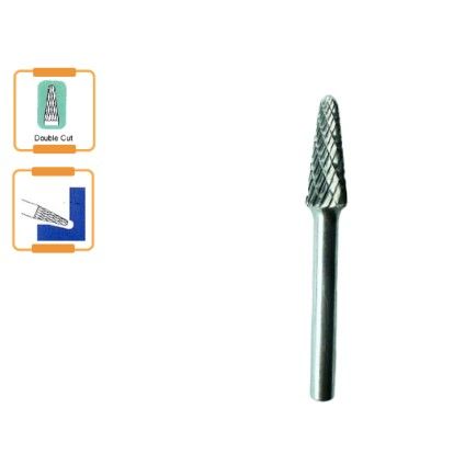 TBS TUNGSTEN CARBIDE ROTARY BURR CONE RADIUS END (DOUBLE CUT)