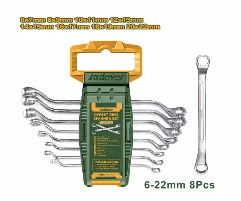 JADEVER 8PCS OFFSET RING SPANNER SET JDFR3208