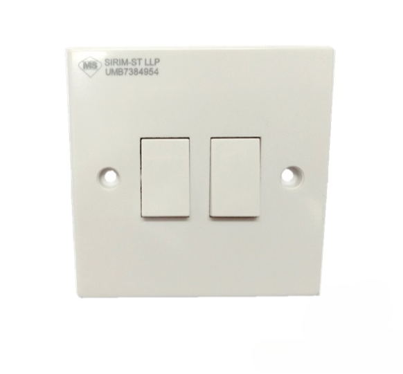 UMS 202-1W 10AX 2GANG 1WAY SWITCH