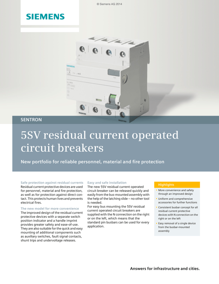 Siemens 4 Pole Type A RCCB - 5SV3742-6