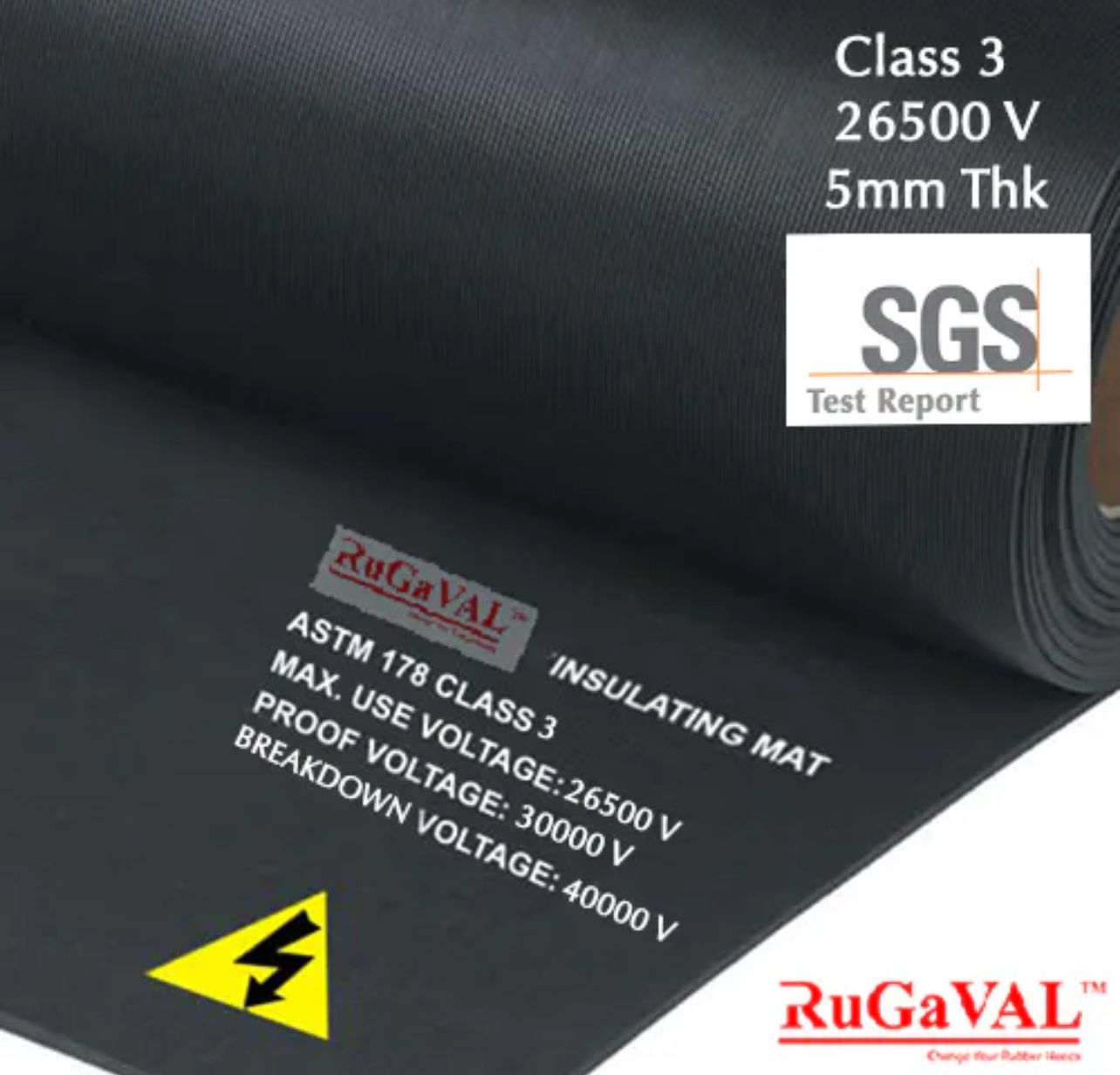 Rugaval Electrical Safety Insulating Rubber Mats I Switchboard Rubber Mat, TNB & SGS Test Report