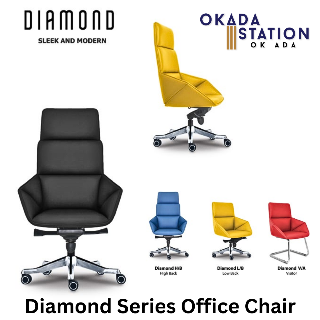 CLASSIC CHAIR DIAMOND FABRIC ERGONOMIC OFFICE CHAIR WITH ALUMINIUM LEG - ALL SIZE / CLASSIC CHAIR / ERGONOMIC EXECUTIVE CHAIR / FABRIC OFFICE CHAIR / EXECUTIVE OFFICE CHAIR / ERGONOMIC OFFICE CHAIR / CHROME SERIES / OFFICE CHAIR / CHAIR / DIAMOND SERIES