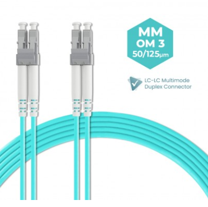 LC-LC 50/125 OM3 MULTIMODE DUPLEX FIBER OPTIC PATCH CABLE 1M 2M 3M 5M 10M 15M 20M 25M 30M 50M 70M 100M