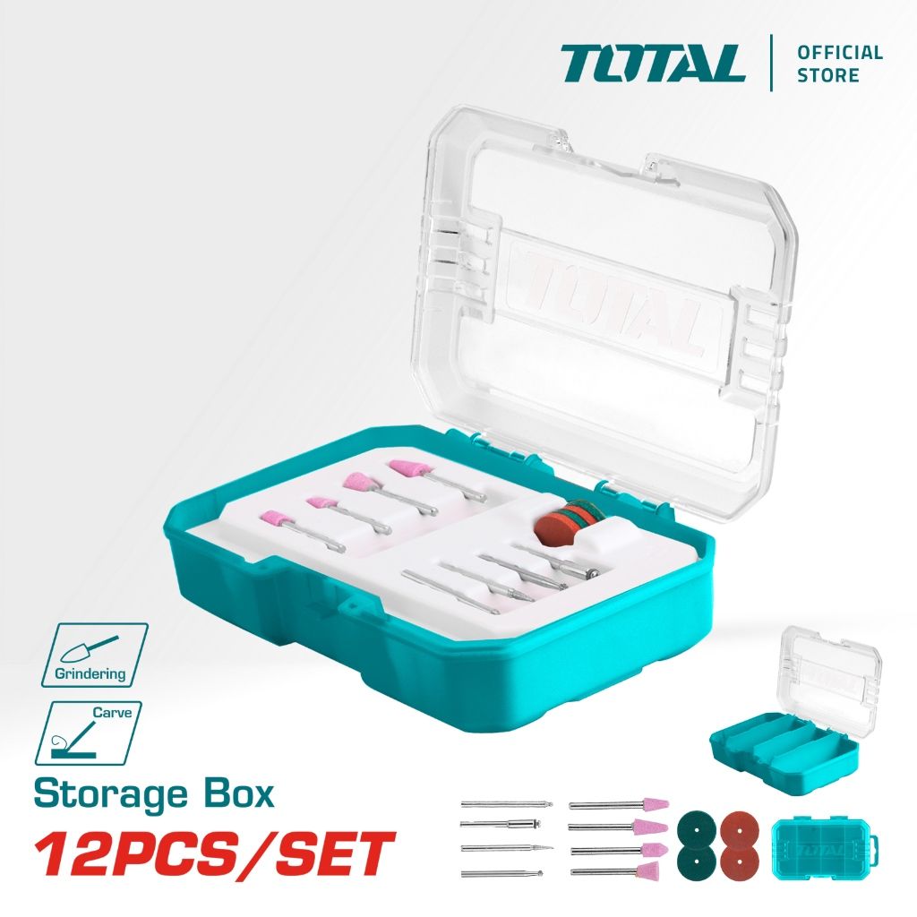 TOTAL GLASS & STONE WORKING SET FOR MINI DRILL (12 PCS) DIAMOND DRILL + GRINDING STONE FOR MINI GRINDER TAKMG2012