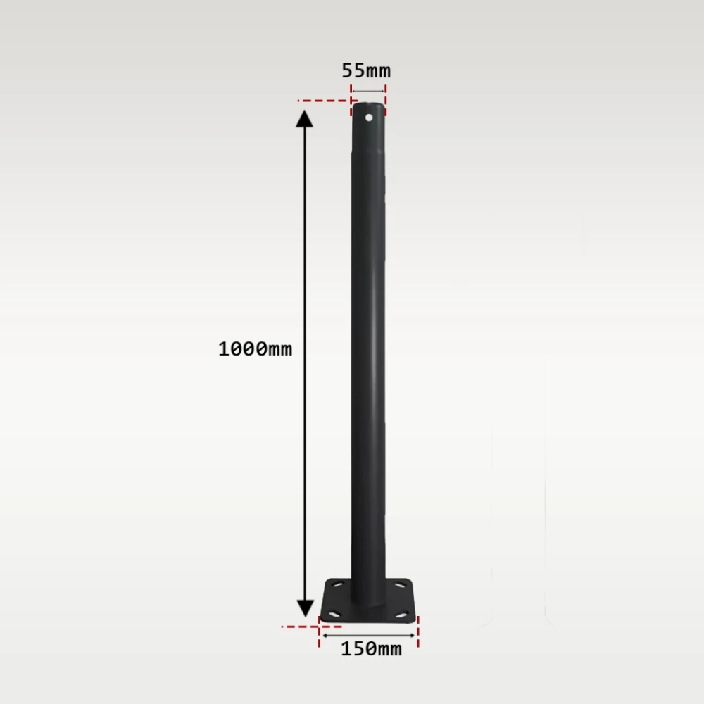 OEM Heavy Duty Galvanized Steel Split Connect Mounting Pole 1Meter