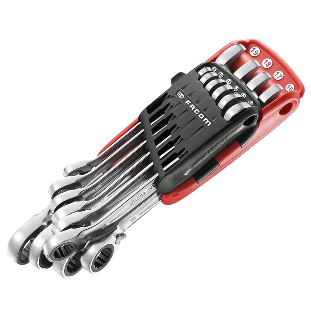Facom 467B.JP10PB 10 Piece Chrome Vanadium Steel Spanner Set