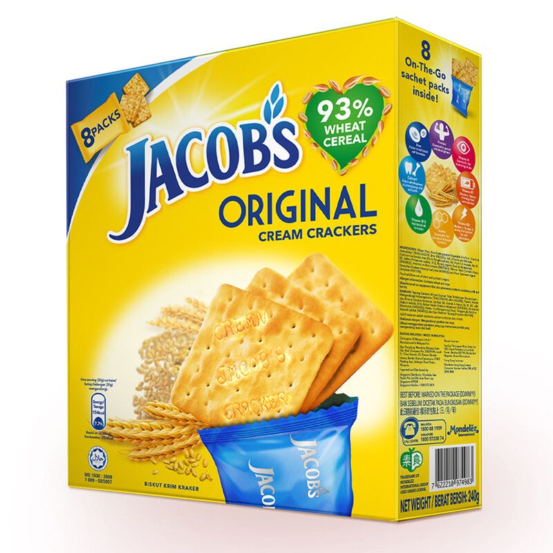 Jacobs Original Cream Crackers 8 X 30G