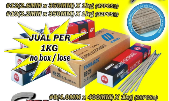 KOBELCO WELDING ELECTRODE RB26 E6013 X 1KG (4 SIZE AVAILABLE)