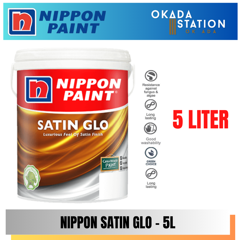 Nippon Paint / 5L / 5 Liter / Interior Paint / Satin Glo / Water Based / Cat Dalaman / Cat Air / Cat