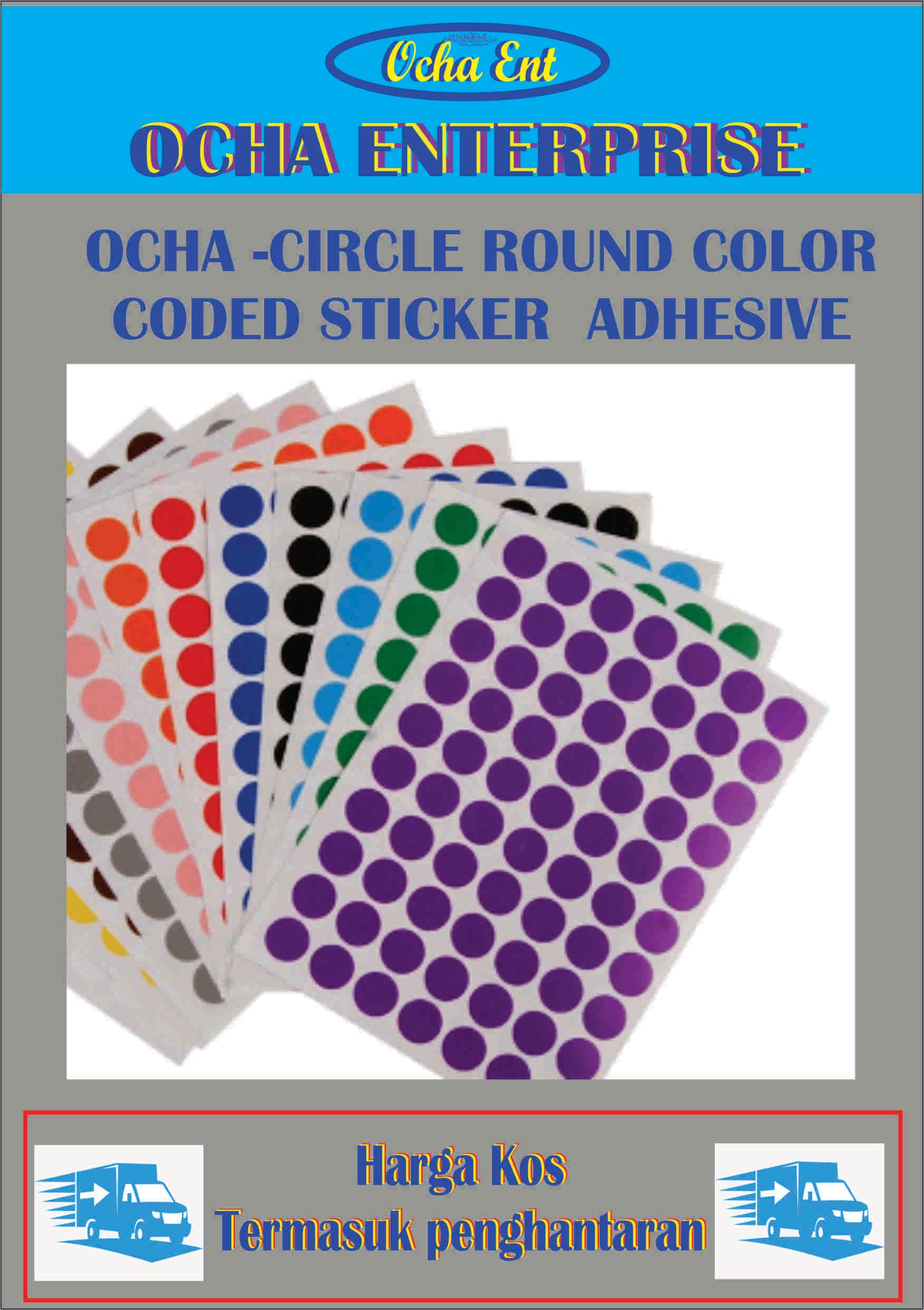 Ocha - 16 mm Circle Round Color Coded Adhesive Label Dot Sticker variius colour -Qty700 pack