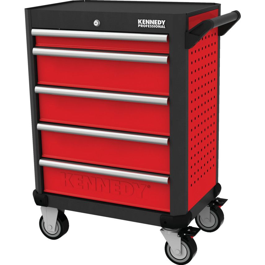 Kennedy-Pro *Kennedy-Pro RED-28" 5 DRAWER PROFESSIONAL ROLLER CABINET - KEN5942140K