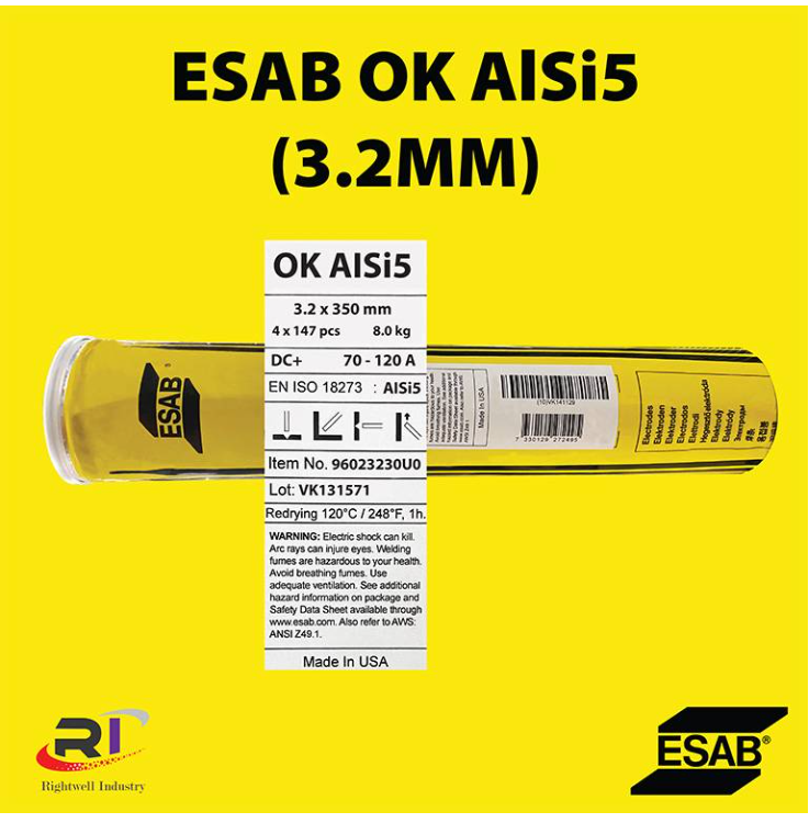 RIGHTWELL ESAB OK ALSI5 ALUMINUM WELDING ELECTRODE - 2KG