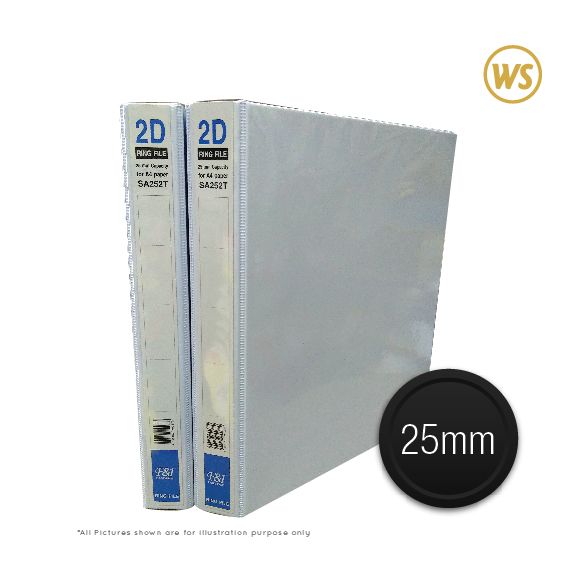 EAST FILE 25MM 2D WHITE PVC RING FILE