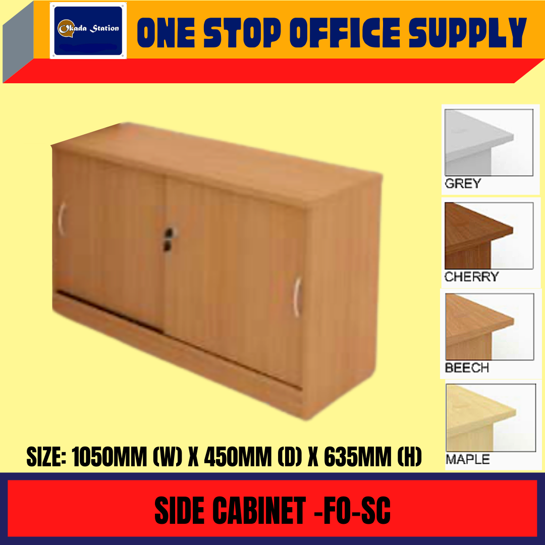 FOX WOODEN SIDE CABINET WITH SLIDING DOOR / SIDE CABINET / FO-SC / KABINET / CABINET