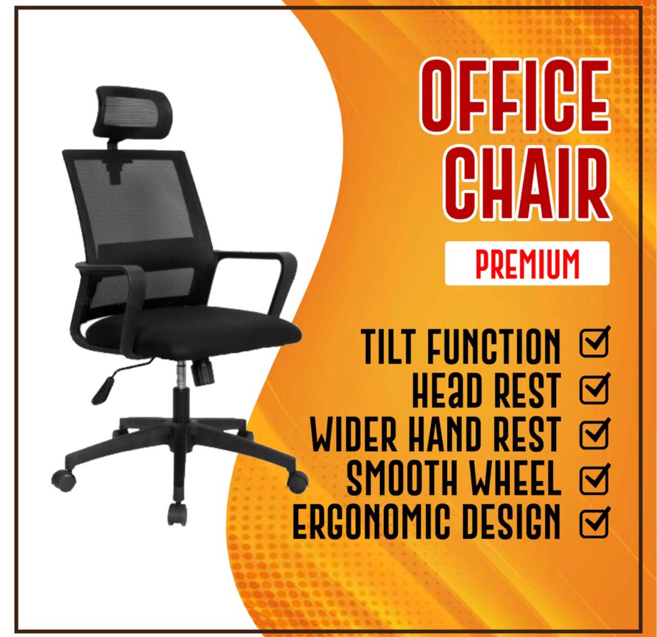 Chair HIGH QUALITY HEAD-REST OFFICE SWIVEL CHAIR ERGONOMIC MESH CHAIR