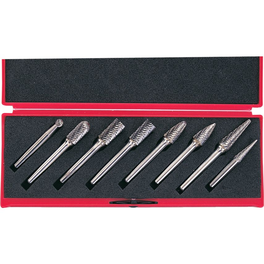 *York 8-PCE DOUBLE CUT BURR SET CUT 6 6mm SHANK