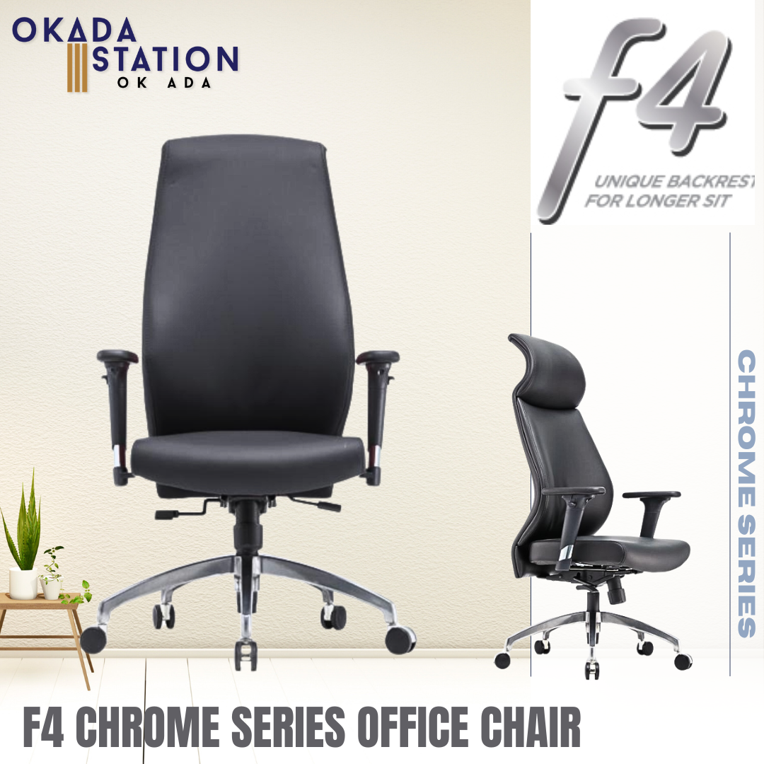 CLASSIC CHAIR F4 FABRIC ERGONOMIC OFFICE CHAIR WITH ALUMINIUM LEG - ALL MODEL / CLASSIC CHAIR / F4 SERIES / ERGONOMIC EXECUTIVE CHAIR / F4 FABRIC OFFICE CHAIR / EXECUTIVE OFFICE CHAIR / ERGONOMIC OFFICE CHAIR / CHROME SERIES / OFFICE CHAIR / CHAIR