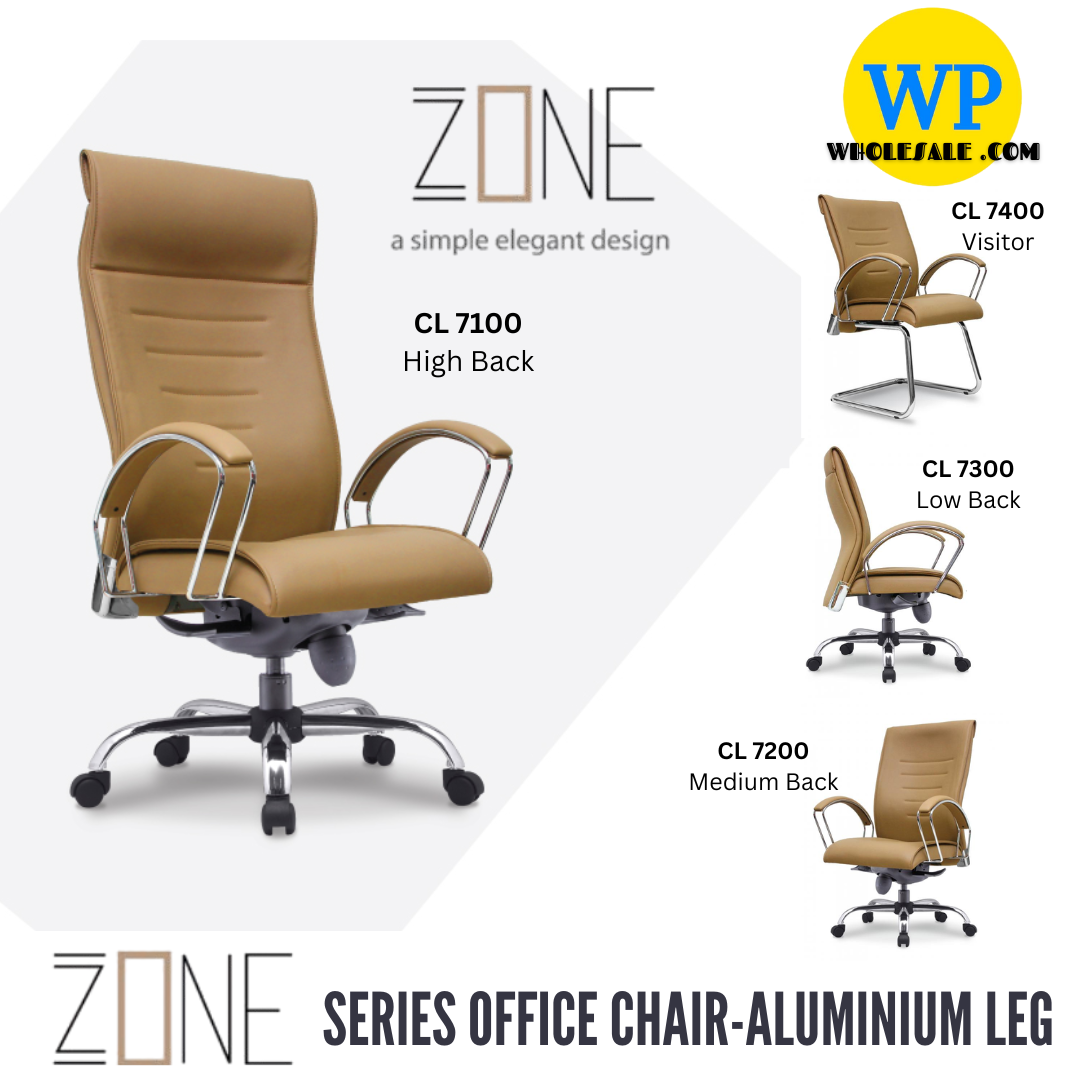 CLASSIC CHAIR ZONE ERGONOMIC OFFICE CHAIR - ALL SIZE / EXECUTIVE SERIES / OFFICE CONFERENCE CHAIR / OFFICE SWIVEL CHAIR / ERGONOMIC CHAIR / EXECUTIVE CHAIR / DIRECTOR CHAIR / OFFICE CHAIR / CHROME BASE / FABRIC / PU LEATHER / ZONE