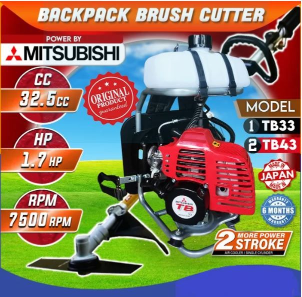 MITSUBISHI TB33 TB-33 33cc / TB43 TB-43 43CC BRUSH CUTTER / GRASS TRIMMER (MADE IN JAPAN) GENUINE