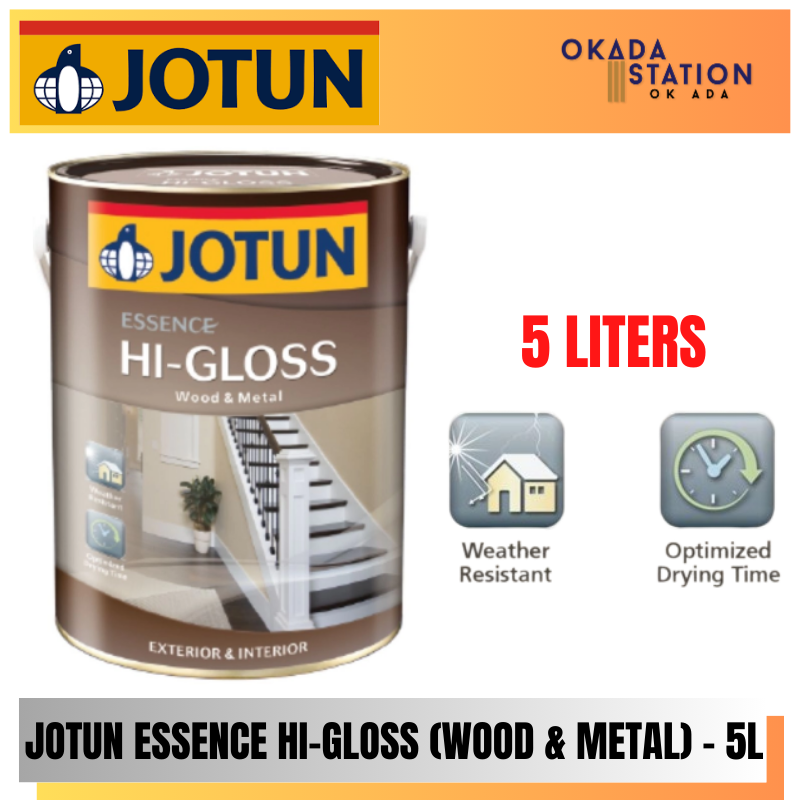 Jotun Paint / 5L / 5 LITER / Interior Paint / Exterior Paint / Essence Hi-Gloss / Oil Based Paint / Wood & Metal Paint / Cat Dalaman / Cat Luaran / Cat Minyak / Cat