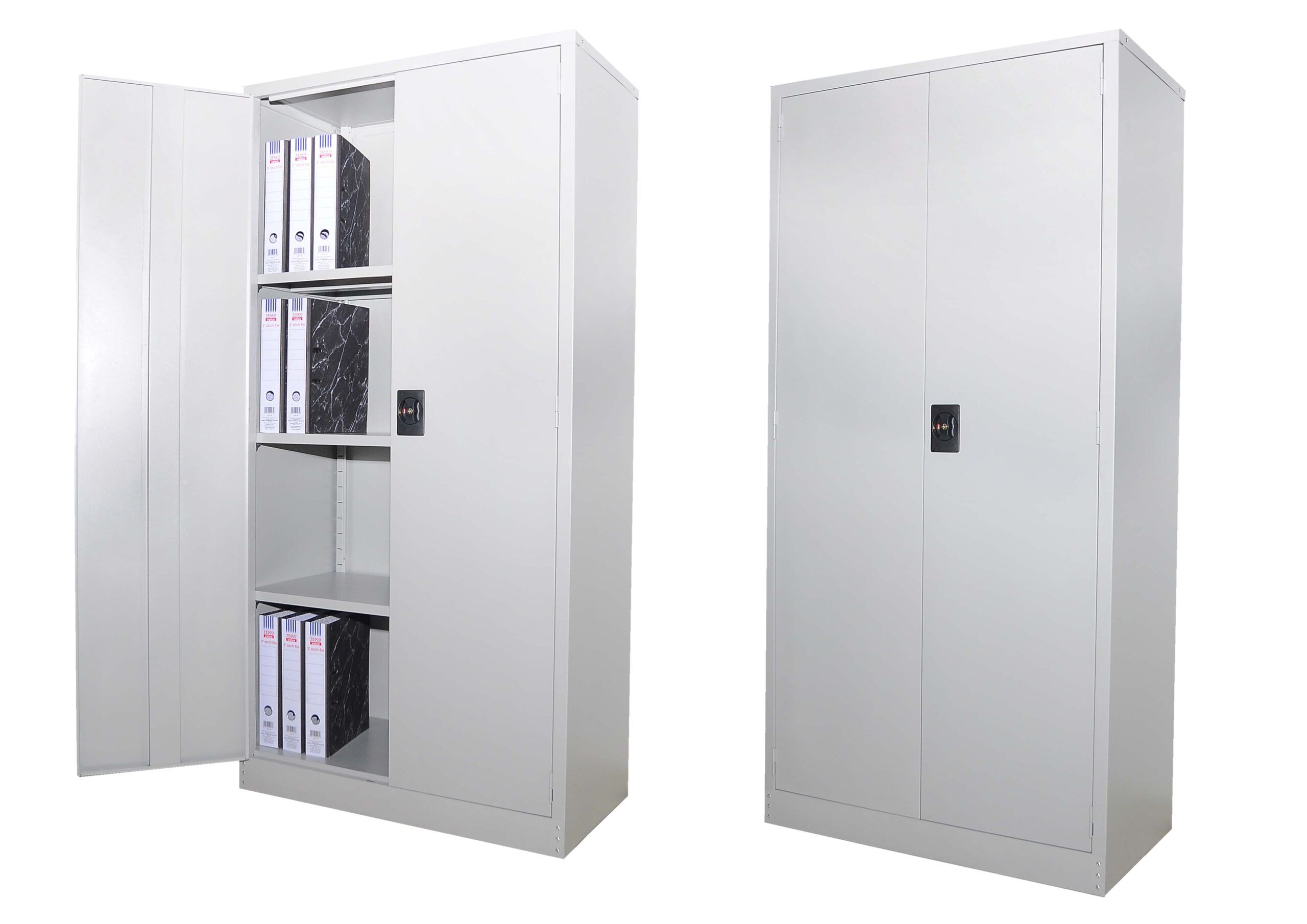 GOODVIEW FULL HEIGHT CUPBOARD WITH STEEL SWINGING DOOR C/W 3 ADJ SHELVES