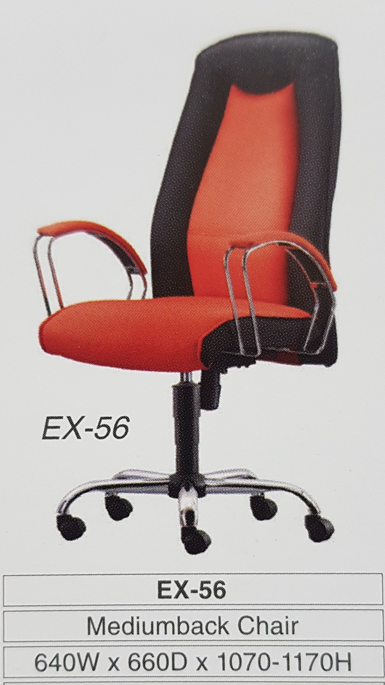 Camellia Fabric Office Medium Chair EX-56 / Camellia / Ergonomic Chair / Fabric / Medium Chair / EX-56 / Office Chair