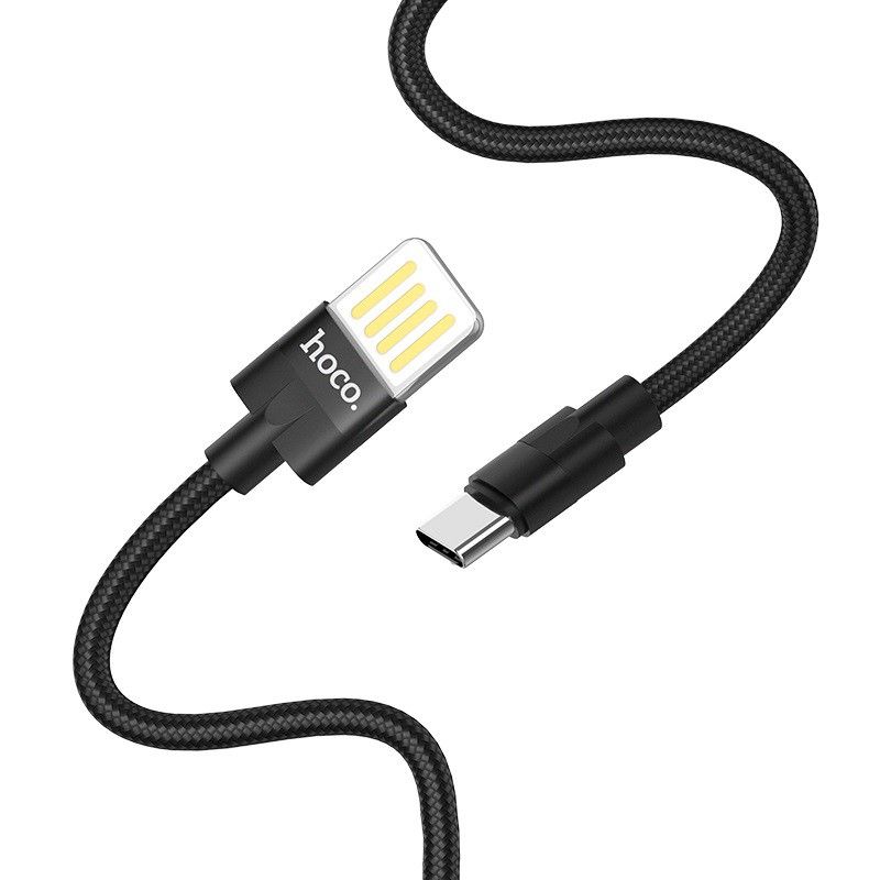 HOCO U55 OUTSTANDING USB TO TYPE-C CHARGING DATA CABLE 1.2M CURRENT 2.4A ALUMINUM ALLOY AND ANTI-TANGLE NYLON BRAID