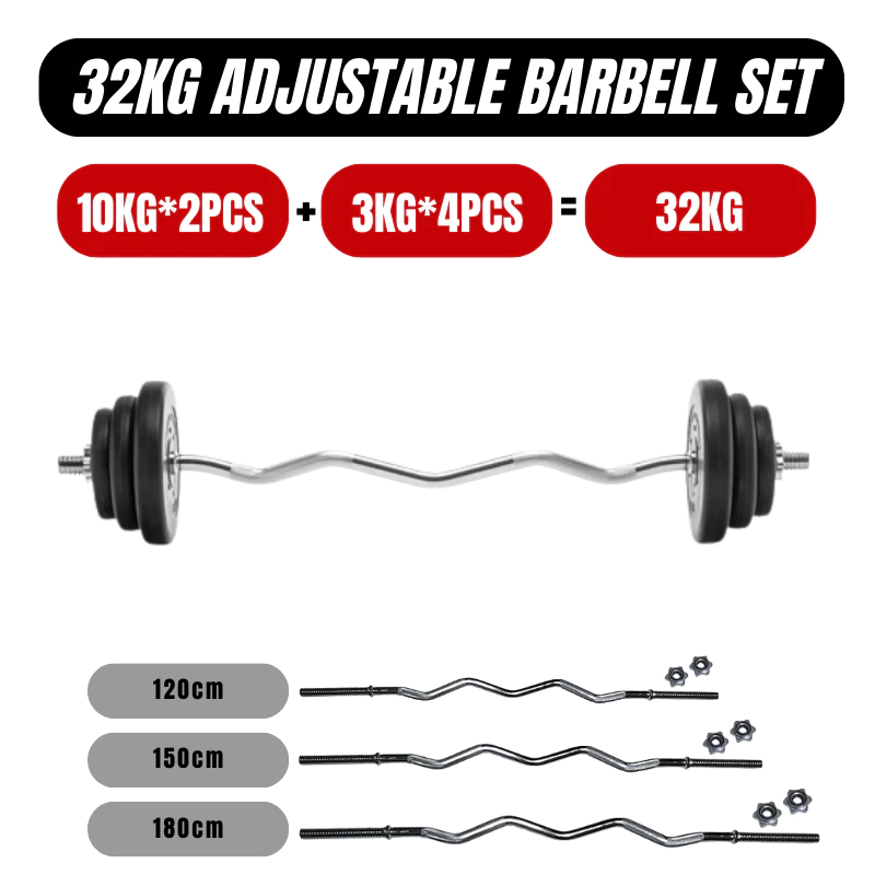 OEM Adjustable Barbell Set Straight bar or Curl Bar 120CM