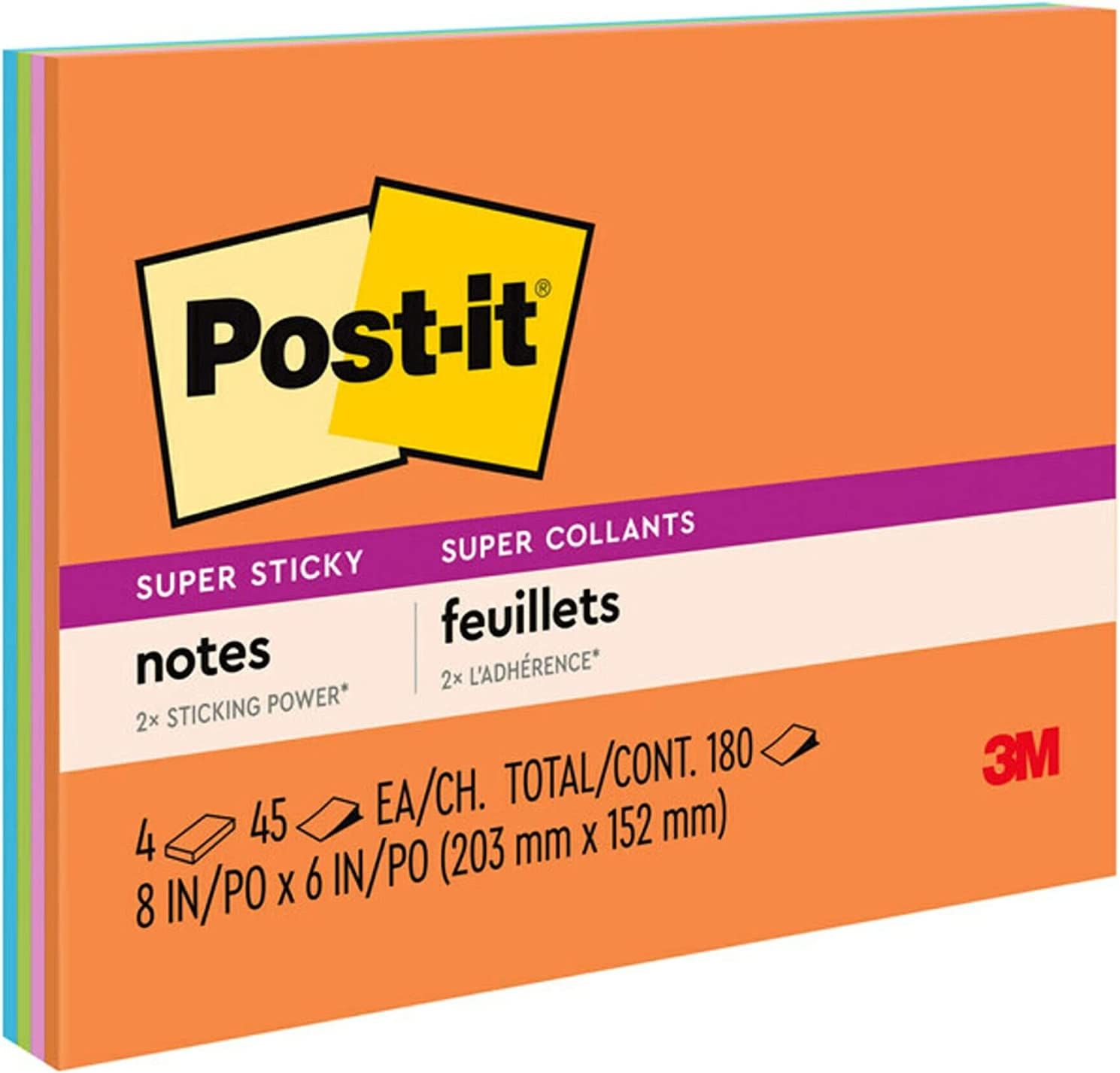 3M *3M Post-it Super Sticky Notes 6845-SSP (6" x 8") [4s]