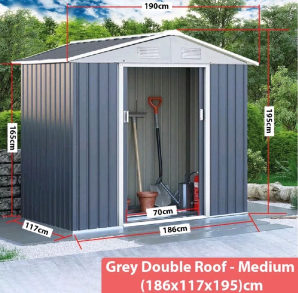 Outdoor Metal Garden Storage Ocha Outdoor Garden Storage Metal (V Shape Roof) Free delivery