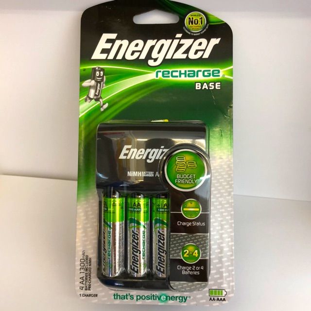 Energizer Base Charger + AA 1300mAh 4pcs x 1 Set
