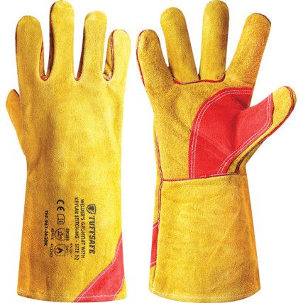 Halo Kevlar® Sewn, Split Leather Heat-Resistant Welding Gloves, Size 10