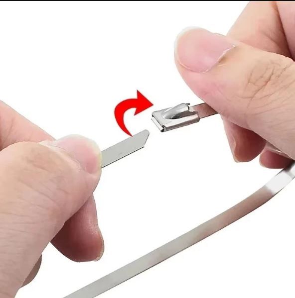 Stainless Steel Cable Tie Multi-Purpose 100Pcs Multi-Purpose Locking Cable Metal Zip Ties Stainless Steel Cable Tie 304 Grade