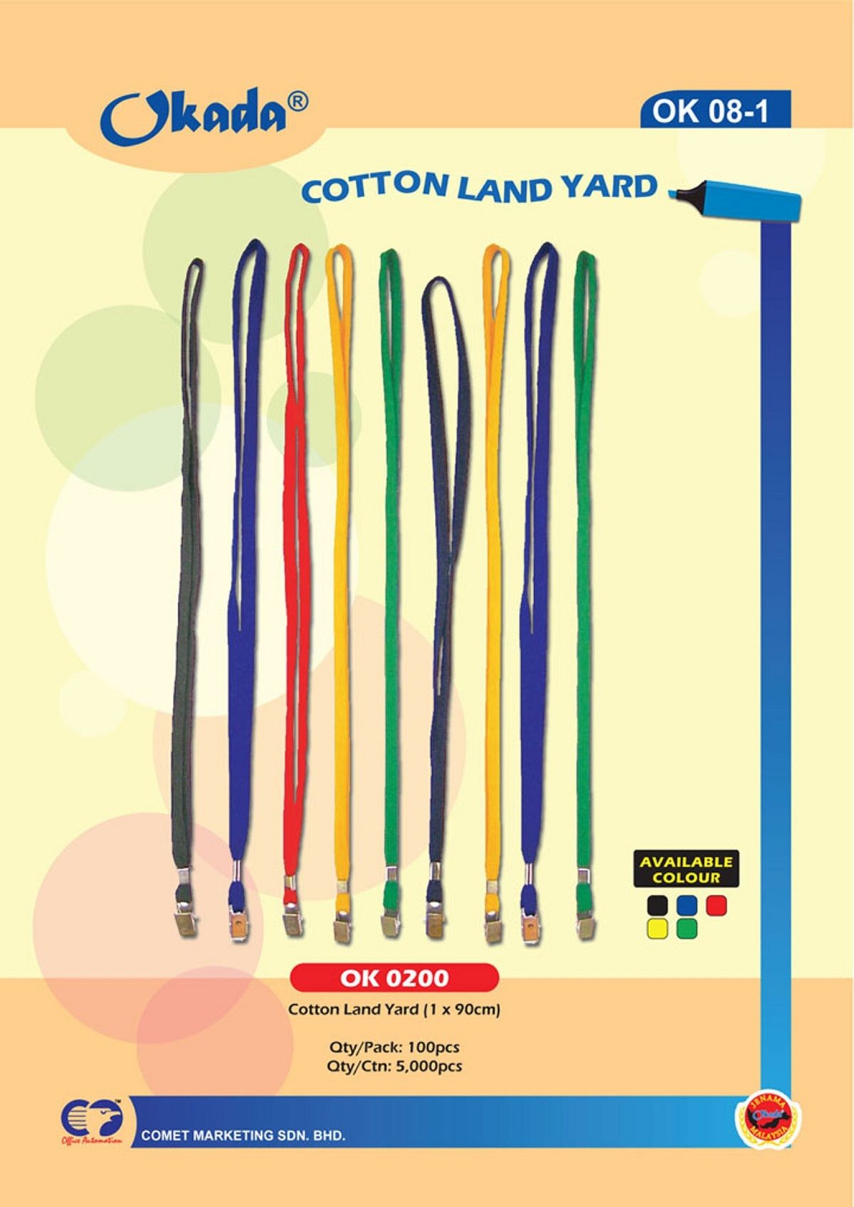 OKADA 10MM X 900MM COTTON LAND YARD WITH METAL CLIP / Okada / Cotton Land Yard / metal Clip / Okada Cotton Land Yard / Okada Cotton Land Yard With Metal Clip