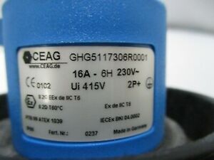CEAG *CEAG IP66 Blue Cable Mount 2P+E Power Connector Plug ATEX, Rated At 16.0A, 240.0 V (GHG5117306R0001)