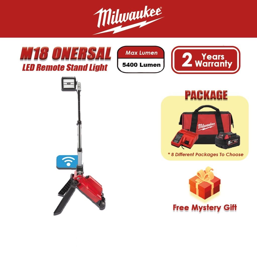 MILWAUKEE M18 ONERSAL LED One-Key Remote Stand Area Light M18ONERSAL