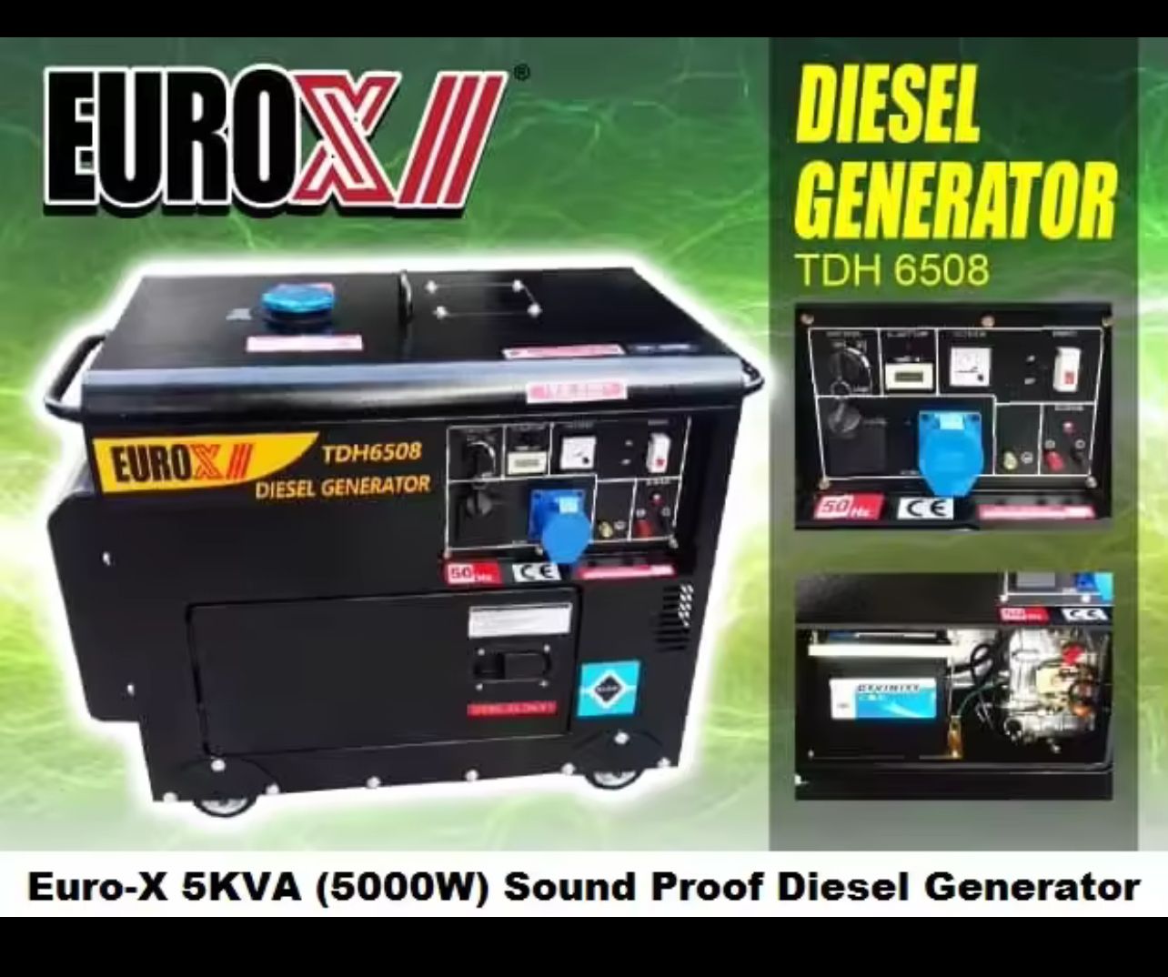 EuroX Euro-X TDH6508 (5,000W) 5kVA Portable Sound Proof Diesel Generator