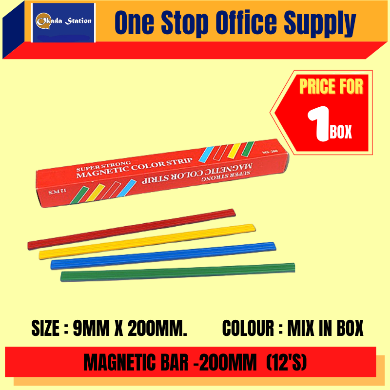 ASTAR MAGNETIC BAR 9MM X 200MM -12 PCS / BOX/ MAGNETIC STRIP / MAGNETIC / BATANG MAGNET