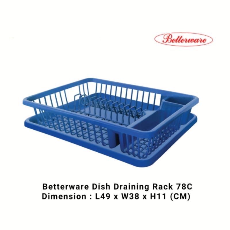 QS Betterware Dish Rack with Tray 78 / Dish Drainer / Rak Pinggan / Rak Dapur