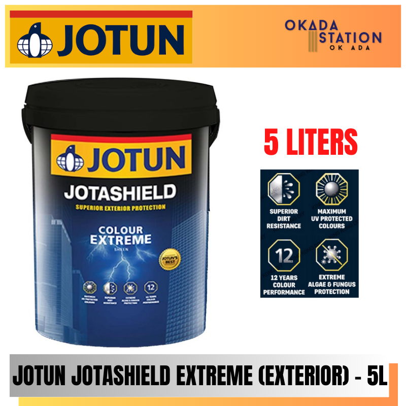 Jotun Paint / 5L / 5 LITER / Exterior Paint / Jotashield Colour Extreme Paint / Waterbased Paint / Cat Luaran / Cat Air / Cat