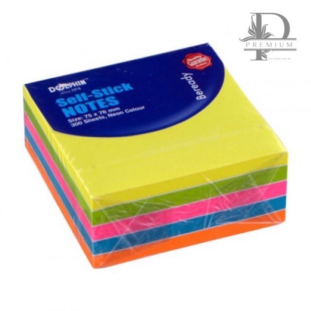 DOLPHIN DOL86303 3”X3” NEON COLOUR STICKY NOTES